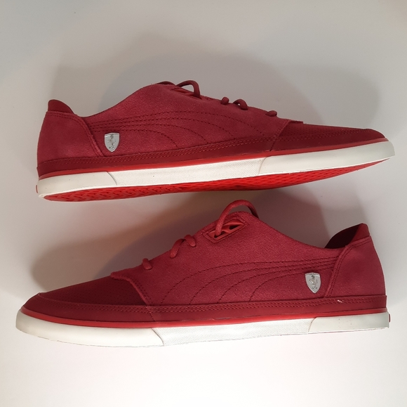 NEW Puma Mens Vulcanised SF Ferrari Sneakers Shoes DEEP RED - Picture 8 of 9